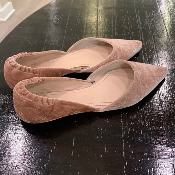 Rose Velvet Pointed Toe Flats